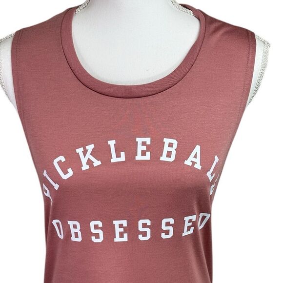 Pickleball Chicks Pickleball Obsessed Women's Tank Top Pink Size M - Picture 2 of 7